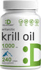 DEAL SUPPLEMENT Antarctic Krill Oil, 1,000mg Per Serving, 240* Softgels – Mercury Free, No Fishy Taste – Rich in Omega-3s, EPA, DHA, Astaxanthin, ...