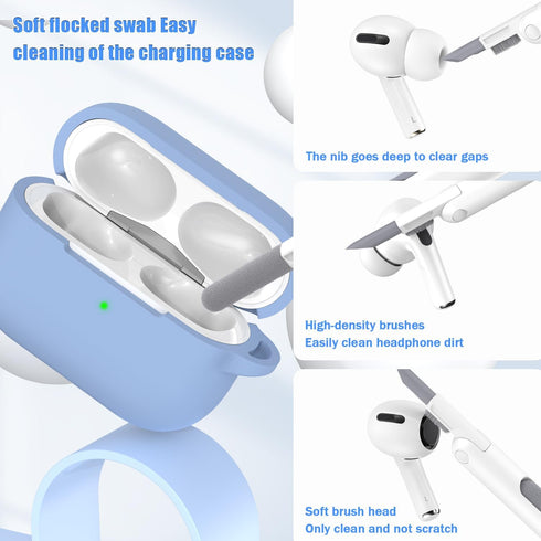 for AirPod Pro Case Cover, Military Grade Anti-Fall Soft Silicone Shock-Absorbing Protective AirPod Pro 2nd/1st Generation Case with Keychain and ...