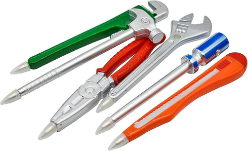 Maydahui 20PCS Hardware Hand Tool Pens Novelty Shape Black ink Ballpoint Pen Pipe Wrench Pincer Pliers Art Knife Spanner Hammer Screwdriver for Sc...