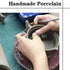 Multifunctional Chinese Calligraphy Handmade Porcelain Ink Well Dish Ceramic Inkslab Inkstone with Brush Holder for Beginners Paintings Writings D...