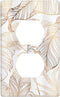 Rose Gold Palm Leaves Tropical Leaf Outlet Cover Decorative Single Duplex Wallplate Electrical Receptacle Covers for Home Bedroom Living Room Kitc...