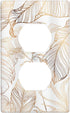 Rose Gold Palm Leaves Tropical Leaf Outlet Cover Decorative Single Duplex Wallplate Electrical Receptacle Covers for Home Bedroom Living Room Kitc...