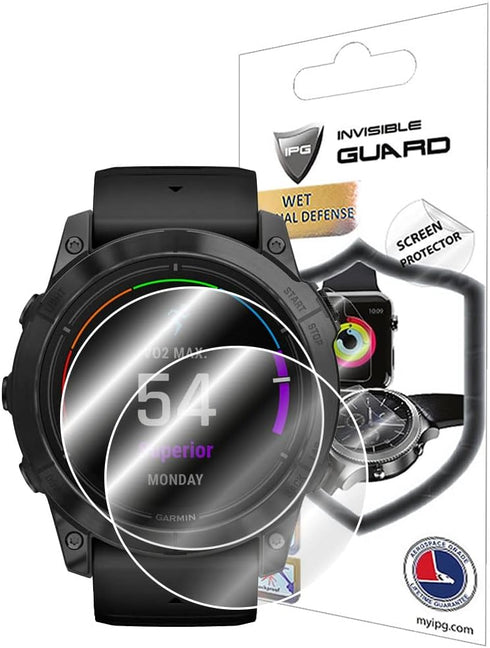 IPG for Garmin epix™ Pro (Gen 2) Standard - Sapphire SmartWatch Hydrogel Screen Protector (2 Units) Invisible HD Clear Film Anti Scratch Guard-Smo...