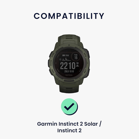 kwmobile Straps Compatible with Garmin Instinct 2 Solar/Instinct 2 Straps - 2x Replacement Silicone Watch Bands - Black/Grey...