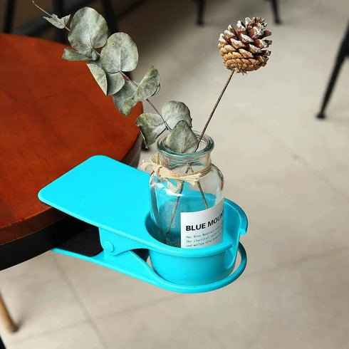 Drink Cup Holder Clip - Home Office Table Desk Side Huge Clip Water Drink Beverage Soda Coffee Mug Holder Cup Saucer Clip Design (New Blue)...