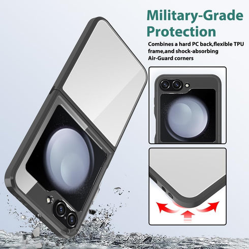 Hongxinyu Crystal Clear Case for Samsung Galaxy Z Flip6 2024,Slim Thin Soft TPU Bumper & Hard PC Back Shockproof Scratch Resistant Protective Phon...