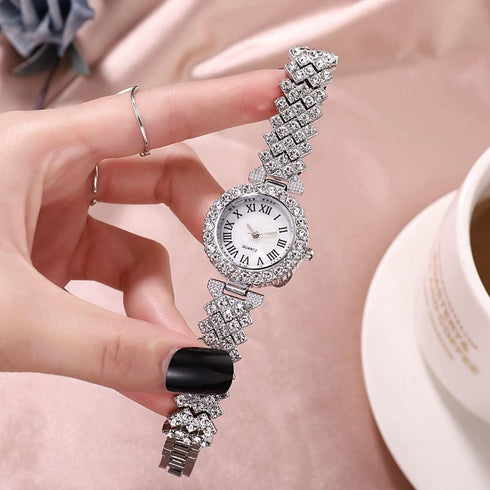 Weicam Elegant Women Crystal Bangle Analog Quartz Wristwatch...