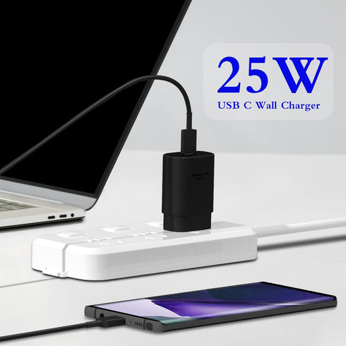 Type C Charger, 2-Pack 25W Type C Super Fast Charging Block with 6ft USB C Charger Cable Compatible with Galaxy S23 Ultra/S23+/S22/S21/S20/Phone 1...