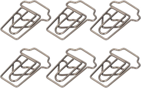 50 Pcs Paper Clips, Cute Coffee Cup Shape Paper Clips Tiny Paper Clips Portable Mini Metal Bookmark Clips Brown Funny Paper Clips...