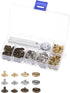 uxcell 60 Sets Leather Snap Fasteners Kit 10mm Metal Press Studs Buttons Tool with 4 Setter Tools & Storage Box for Clothing Leather Sewing...