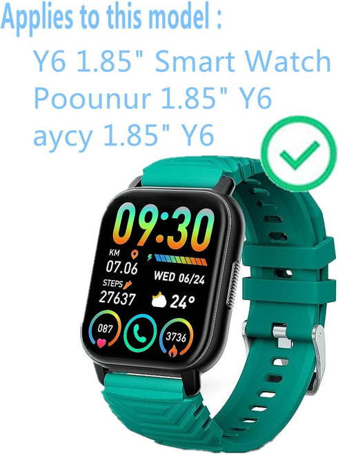 Screen Protector Compatible for Hoxe Y6 Smart Watch 1.85" (6 PACK) Full Coverage Clear TPU, Compatible for Hendari, WeurGhy Y6 Pro, Poounur Y6E Sm...
