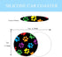 Paw Print Steering Wheel Cover Anti-Slip and Practical 14.5-15 Inch Universal Car Steering Wheel Cover with 2 Pieces Car Coasters Suitable for Men...