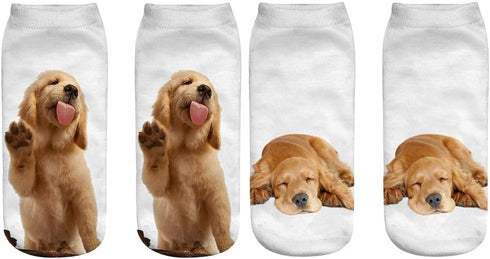 6 Pairs Funny Dog Ankle Socks Cute 3D Animal Low Cut Socks for Women...