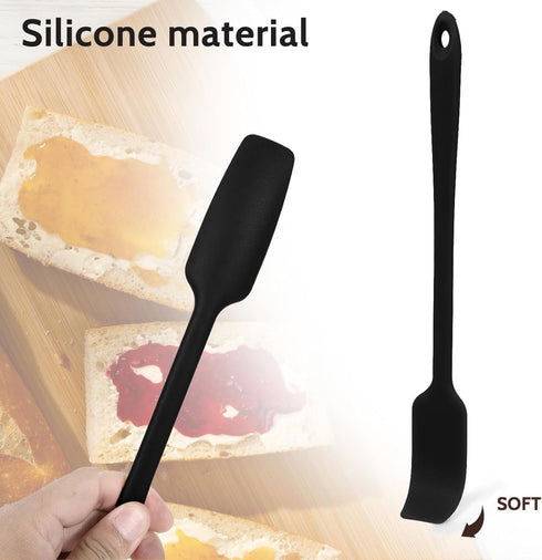 3 Pieces Silicone Jar Spatula, Long Handle Jar Scraper Spatula Non-stick Rubber Spatula Small Silicone Spatula for Jars Smoothies Blenders Cooking...