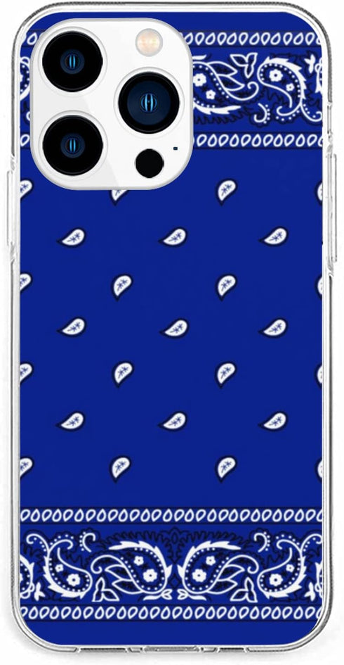 Phone Case Bandana Compatible with iPhone 14 Pro Case Blue Phone Case Waterproof Royal Accessories Charm...