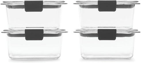 Rubbermaid Brilliance BPA Free Airtight Food Storage Containers with Lids, Set of 4 (4.7 Cup) Ideal for Lunch, Meal Prep, and Leftovers...