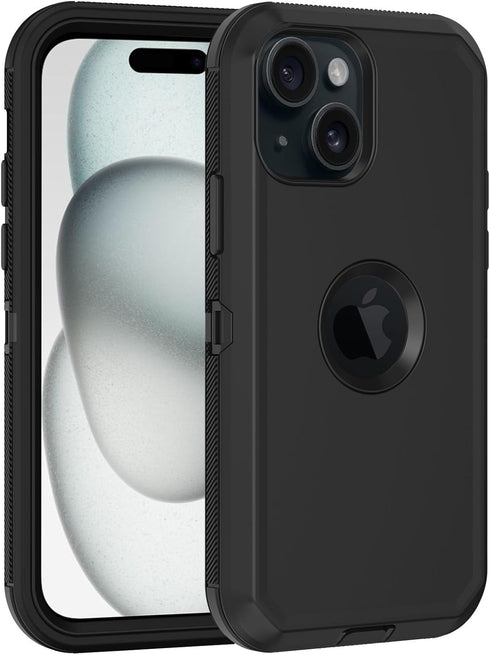 for iPhone 15 Case, with Built in Screen Protector Heavy Duty Drop Protection,Full Body 3 Layer Rugged Shockproof Dust Proof Tough Protective Phon...