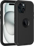 for iPhone 15 Case, with Built in Screen Protector Heavy Duty Drop Protection,Full Body 3 Layer Rugged Shockproof Dust Proof Tough Protective Phon...