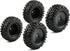 4pcs RC Trailer Tires, 12mm Hex Hard Dish Wheel Rim and Tires with Lock Nuts Washers Wrench for 1/10 Rock Crawler Truck Off Road Racing Car Axial ...