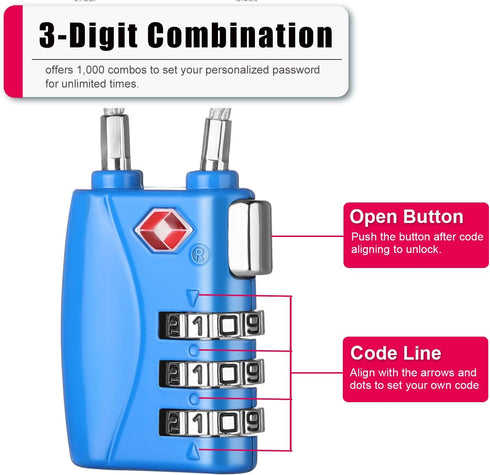 ZHEGE Luggage Lock, TSA Locks for Travel, Gym, School, Suitcases, Baggage, Small Cabinets...