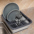 Home Basics Silicone and Plastic Easy Storage Collapsible Dish Rack with Cutlery Holder (Grey)...