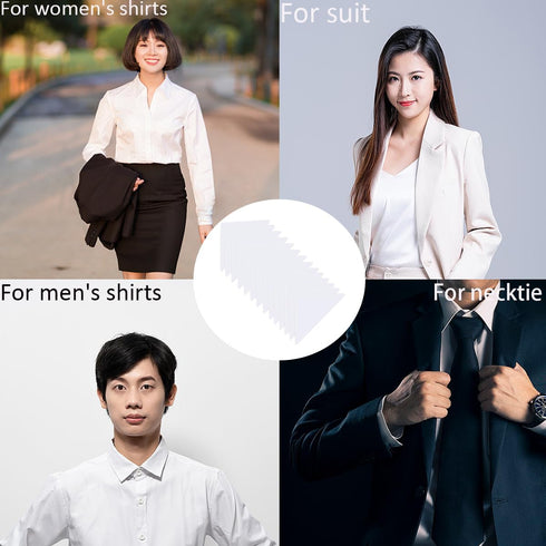 50/100/200 PCS Collar Stays for Men's Dress Polo Shirts,No Curl Collar Polo Shirt Collar Stays,Collar Triangle Patch,Polo Collar Stays...