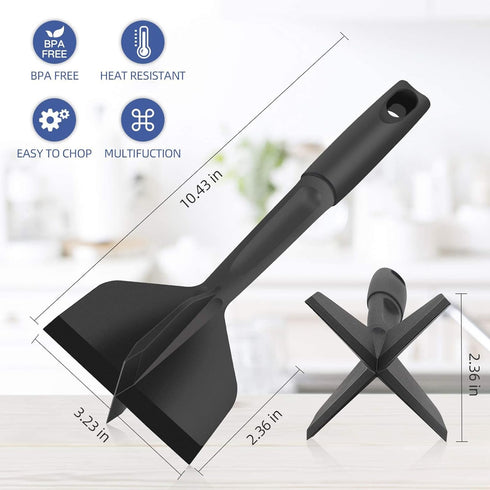Meat Chopper, Hamburger Chopper, Premium Heat Nylon Resistant Meat Masher, Ground Beef Smasher, Meat Chopper for Ground Beef, Turkey, Meat, Potato...