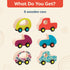 B. toys- 6 Little Wooden Toy Cars- Free Wheee-Lees- Vehicles- Colorful Car Play Set for Toddlers, Kids- 1 Year +...