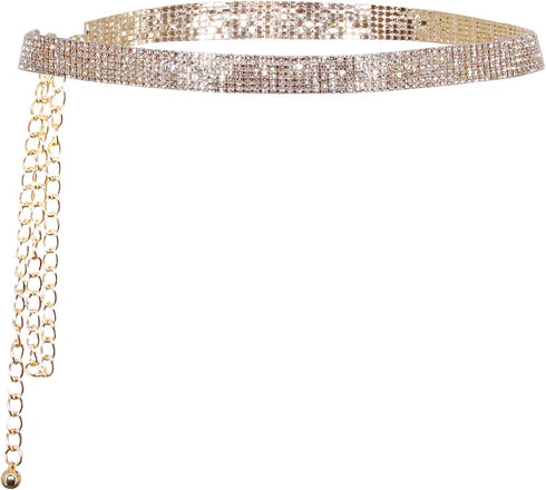 Jascaela Women's Sparkle Rhinestonel Chain Belt Glitter Waist Belt for Wedding Dress Formal dress...