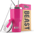 Beast 30 oz Tumbler Stainless Steel Vacuum Insulated Coffee Ice Cup Double Wall Travel Flask (Cupcake Pink)...