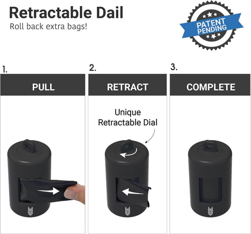 SVD.PET Dog Poop Bag Dispenser, Retractable Waste Bag Dispenser, Lightweight Poop Bag Holder, Stretchy Strap Fits Any Dog Leash, Dog Walking Acces...