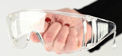 HOME-X Anti-Fog Safety Glasses with Protective Edges for Debris, Clear Safety Glasses for Construction, Shooting, or Outdoor Protection, 6" L x 5 ...