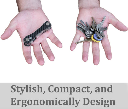 Carbon Fiber Compact Key Holder, Premium Smart Key Organizer Keychain (4-20 Keys), Heavy Duty Minimalist Multikey Folding Pocket Keyholder, Durabl...