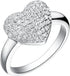 Uloveido Dainty Women's White Gold Plated Love Heart White Cubic Zirconia Enhancer Wedding Promise Rings J070...