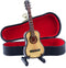 Dselvgvu Wooden Miniature Guitar with Stand and Case Mini Musical Instrument Miniature Dollhouse Model Home Decoration (3.94"x1.42"x0.59")...