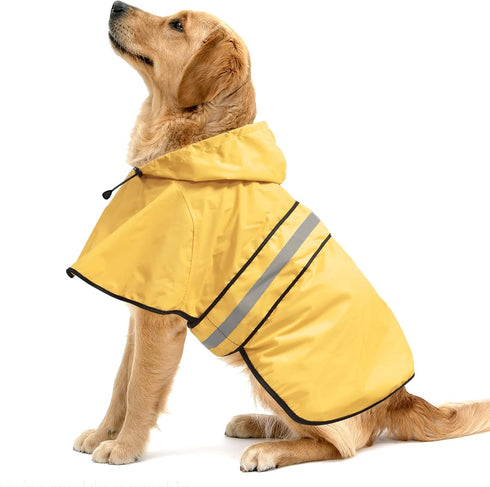 Reflective Dog Rain coats - Waterproof Adjustable Pet Raincoat Jacket, Lightweight Dog Apparel & accessories Raincoat for Small to X- Large Dogs(Y...