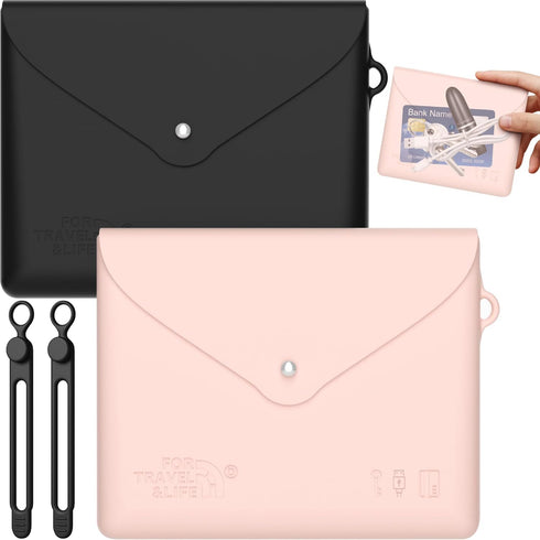 Silicone Headphone Organizer and Silicone Cable Ties, Data Cable Storage Case, Mini Storage Bag/Key Box/Coin Pouch/Small Makeup Bag, Organizer Bag...