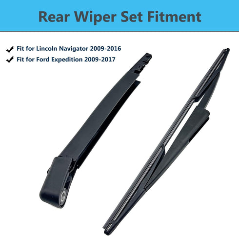 Rear Window Wiper Arm & Blade Replacement for Lincoln Navigator 2009-2016 and Ford Expedition 2009-2017, Factory OE Style Rear Windshield Wiper Ar...