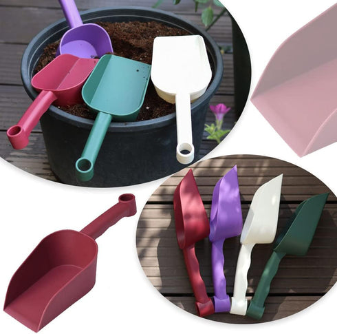 2 Pcs Garden Scoops PP Resin Hand Trowels Hanging Hole Design Shovel Scoops for Home Flower Soil Planting Digging Transplanting Compost Dog Food...