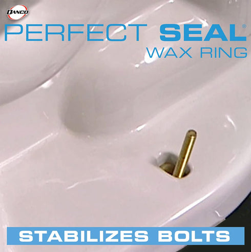 Danco 10879 All-in-One Toilet Installation Kit with Perfect Seal Wax Ring & Zero Cut Bolts, Blue and Gray, 1-Pack...