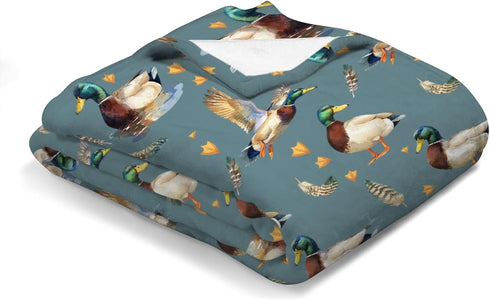 Vintage Duck Hunting Baby Blanket for Boy Girl Mallard Ducks Feathers Soft Swaddle Blanket Wild Bird Animal Flannel Receiving Blanket Newborn Todd...