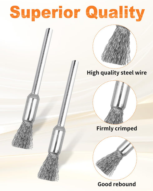 Rocaris 20 Pack Brass Wire Brushes Set, Steel Wire Wheels Pen Brushes Set Kit Accessories for Rotary Tool...