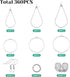 360Pcs Beading Hoop Earrings for Jewelry Making, with Earring Finding Teardrop Round Beading Hoop Earrings Beading Hoop Set Earring Hooks and Back...