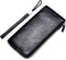 Minimalist Leather Wallets for Men Long Bifold Wallet Zip Around Clutch Travel Purse for Checkbook, Smartphone, Cash...