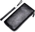 Minimalist Leather Wallets for Men Long Bifold Wallet Zip Around Clutch Travel Purse for Checkbook, Smartphone, Cash...