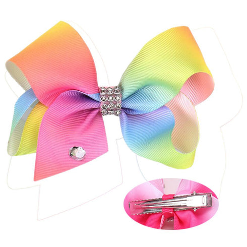 Baby Girls Hair Clips Rainbow Ribbon Hair Bows Colorful Hair Bow Clip 4 Inch Pride Hair Accessories for Women Toddlers TS01 (Pink)...