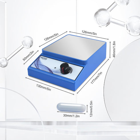 Magnetic Stirrer with Stir Bar, Stir Plate with Stainless Steel Worktop, 3000RPM Magnetic Stir Plate, Magnetic Mixer Max Stirring Capacity: 3500mL...