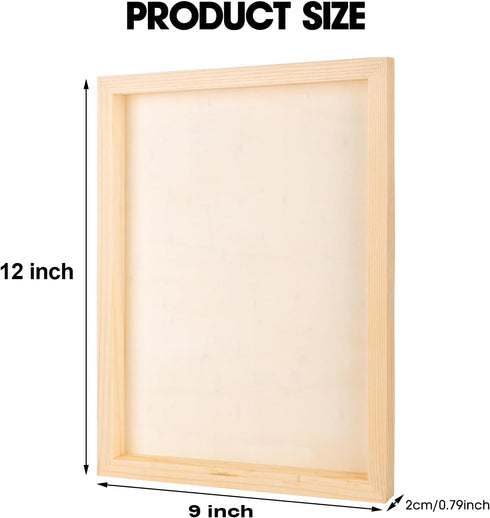 2PCS Wood Panel Board, 9 x12 inch Unfinished Wood Canvas Rectangle Wooden Panel Boards for Painting, Pouring, Arts Use with Oils, Acrylics...