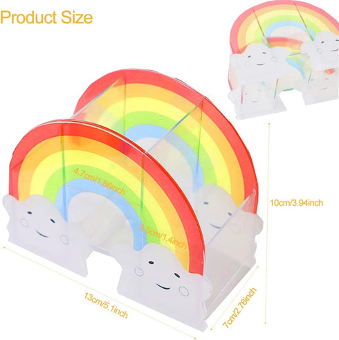 Acrylic Pen Holder, Cute Rainbow Pencil Holders, Supply Caddy Phone Holder Desk Organizer for Office Supplies Makeup Brush Classroom Organization ...
