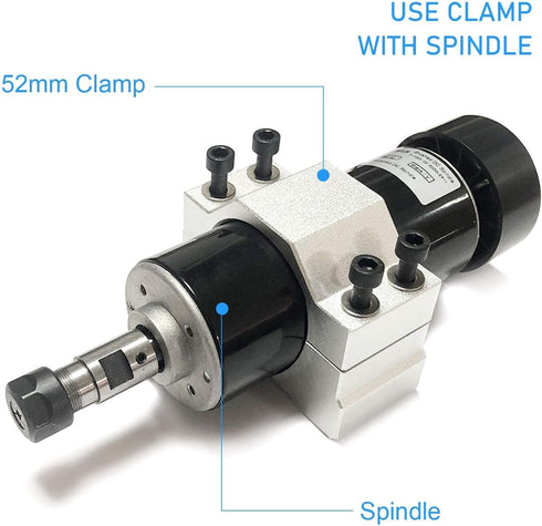 52mm Spindle Clamp Motor Bracket,Aluminium Bracket Clamp with 4pcs Screw, Motor Mounting Holder for CNC Router Machine,CNC Machine,CNC Router(52MM...